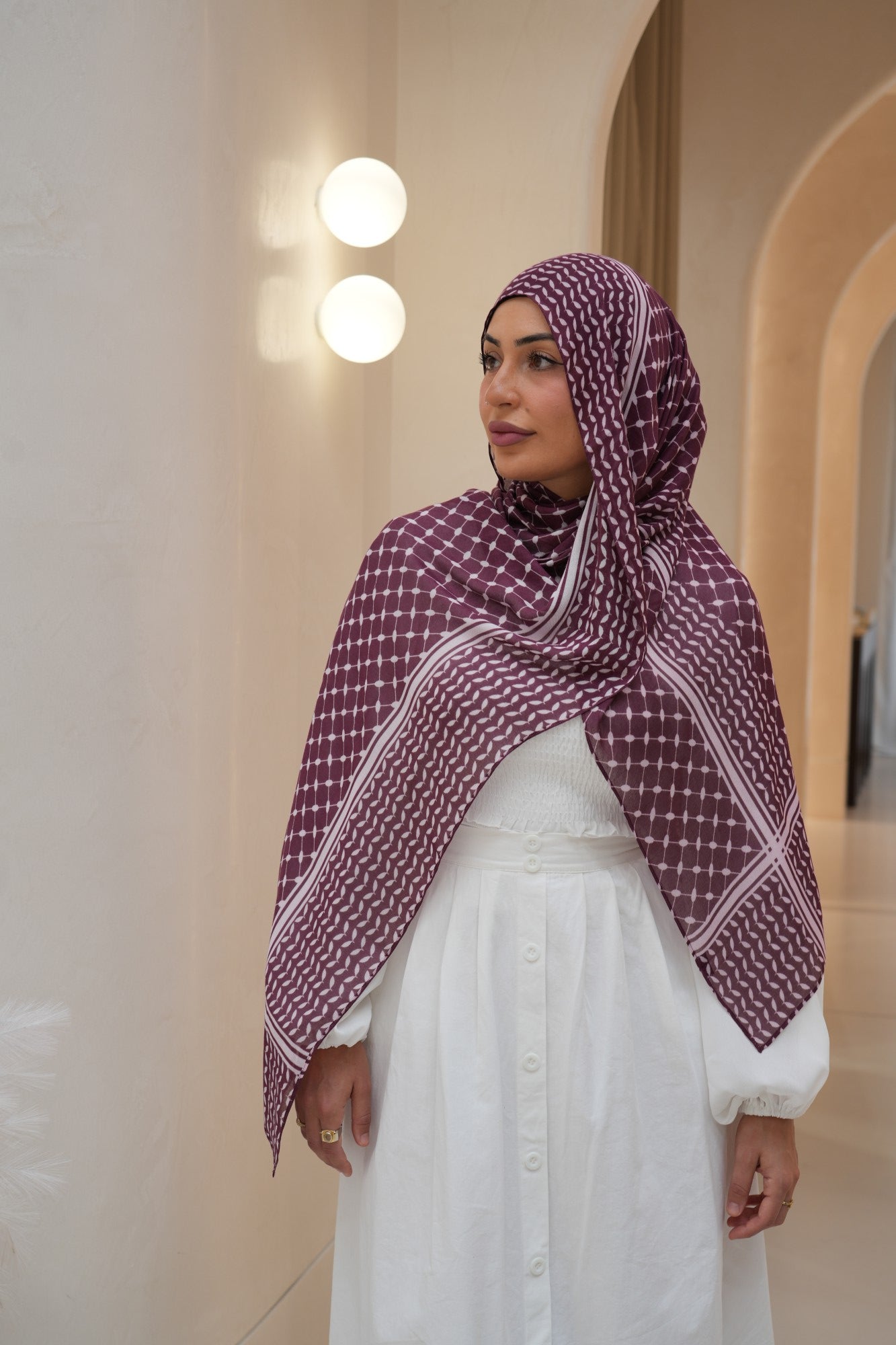 Maroon Keffiyeh Modal Print