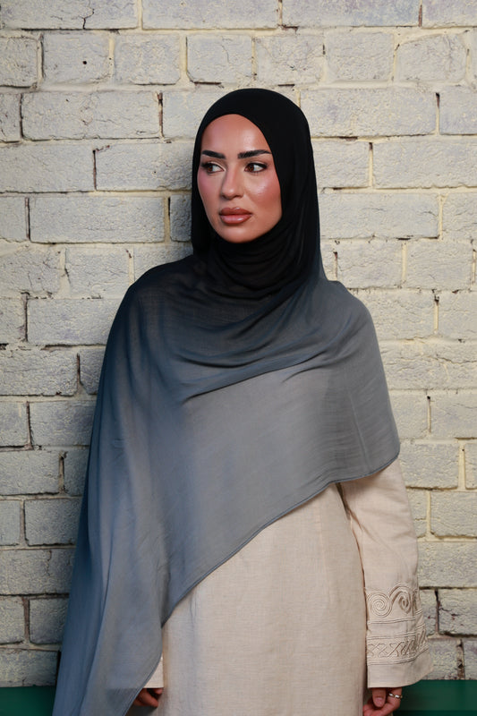 Charcoal Marsh Ombre - Modal Hijab