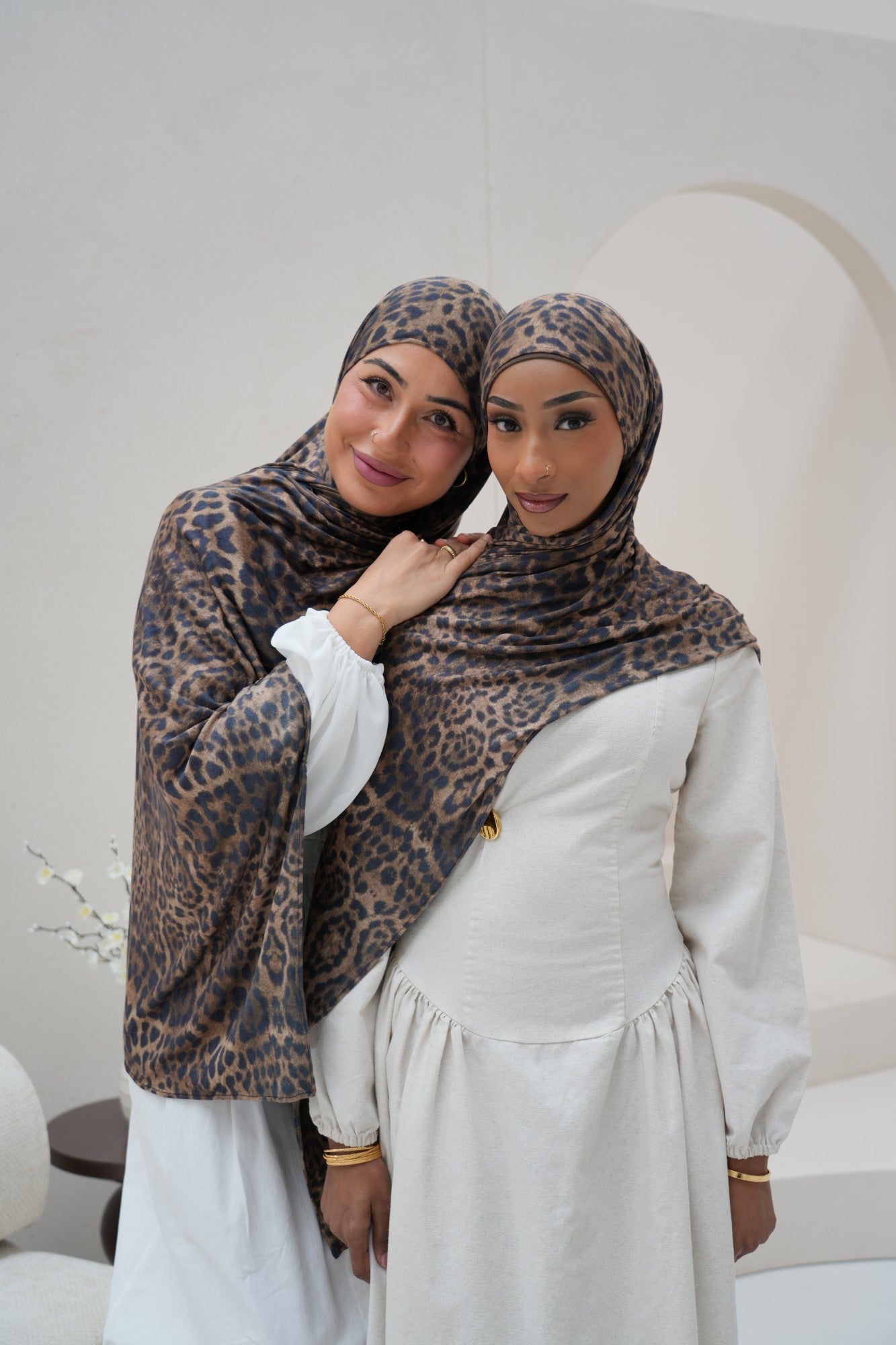 Espresso Leopard Printed Jersey Hijab (PRE - ORDER)