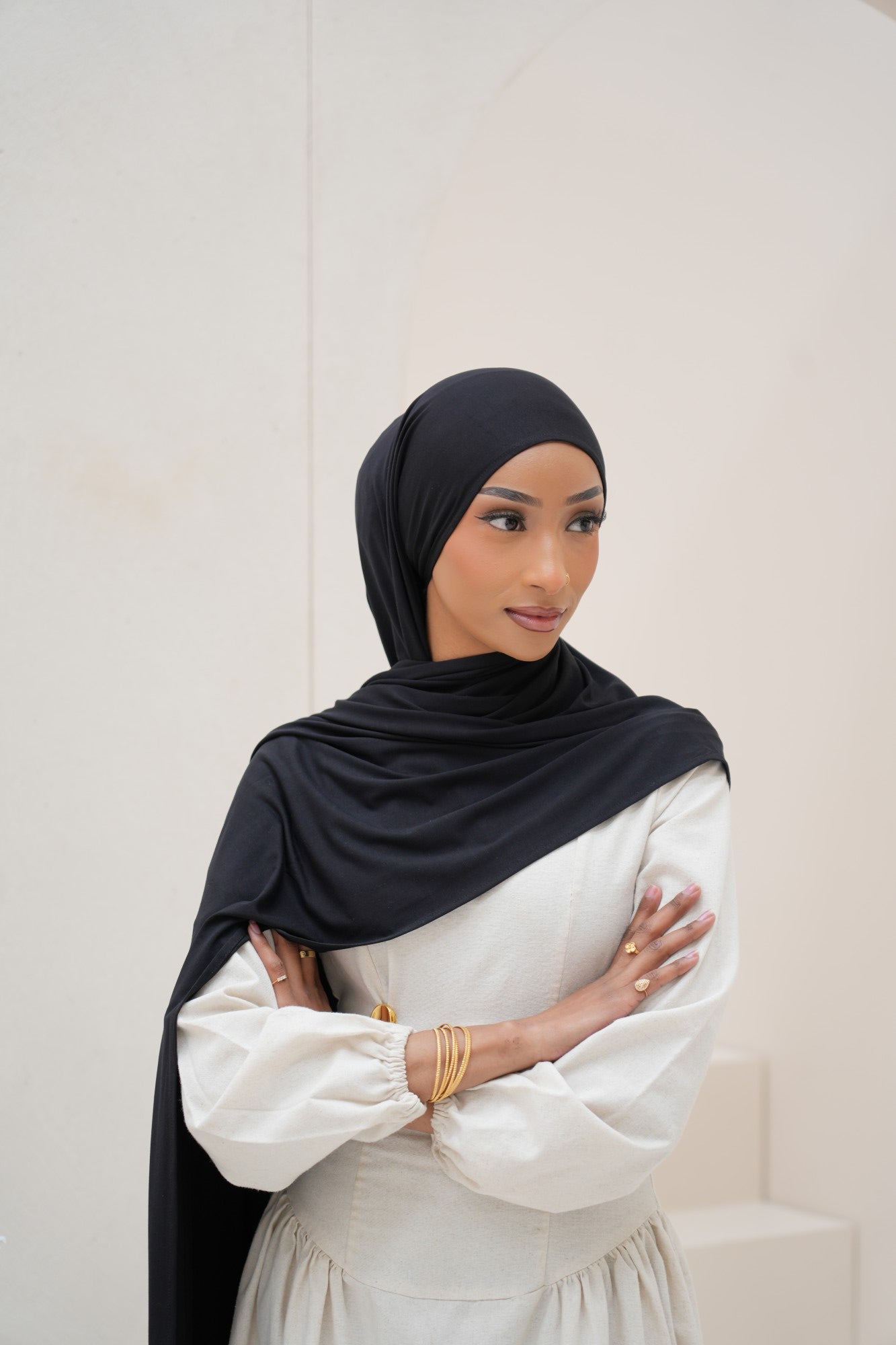 Onyx Bamboo Jersey Hijab