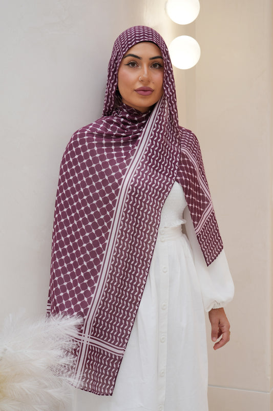 Maroon Keffiyeh Modal Print