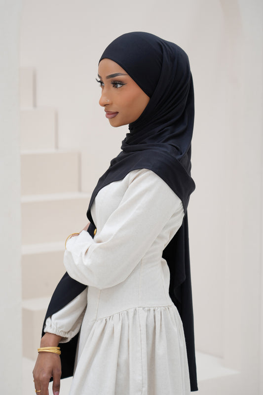 Onyx Bamboo Jersey Hijab